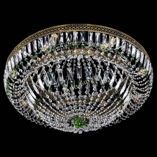 Люстра Венеция Купол пластинка под бронзу Зеленая в Сочи Гусь Хрустальный