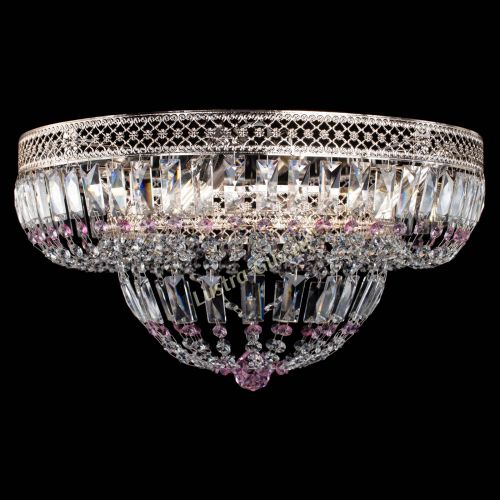 Люстра Венеция Купол пластинка Розовая в Сочи Гусь Хрустальный