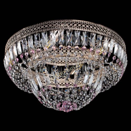 Люстра Венеция Купол пластинка Розовая в Сочи Гусь Хрустальный