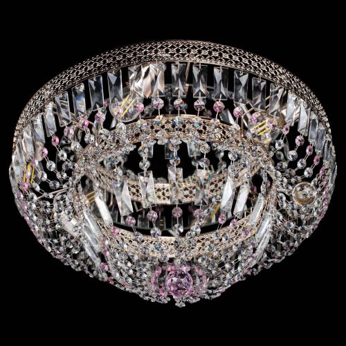 Люстра Венеция Купол пластинка Розовая в Сочи Гусь Хрустальный