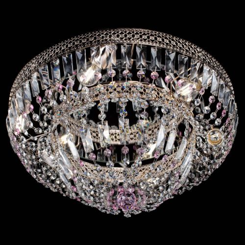 Люстра Венеция Купол пластинка Розовая в Сочи Гусь Хрустальный