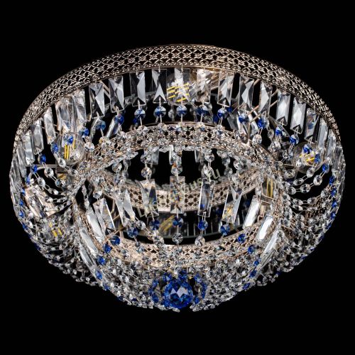 Люстра Венеция Купол пластинка Синяя в Сочи Гусь Хрустальный