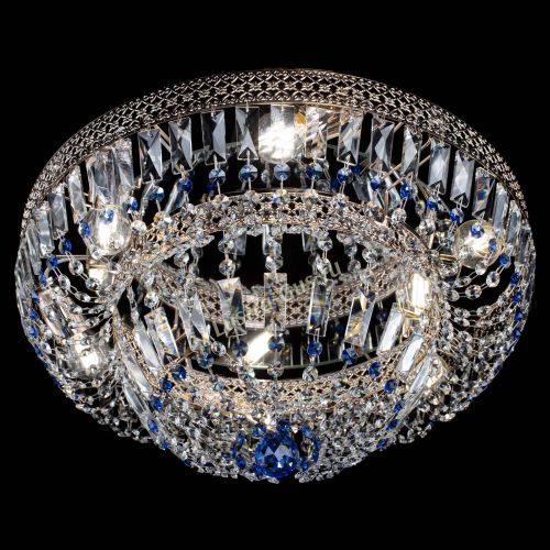 Люстра Венеция Купол пластинка Синяя в Сочи Гусь Хрустальный