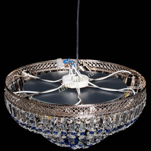 Люстра Венеция Купол пластинка Синяя в Сочи Гусь Хрустальный