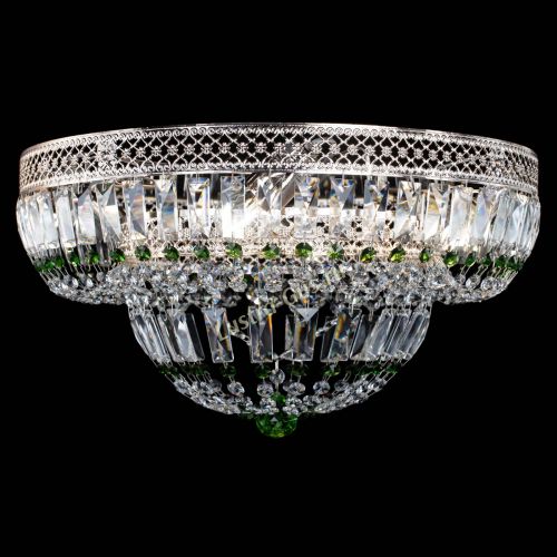 Люстра Венеция Купол пластинка Зеленая в Сочи Гусь Хрустальный