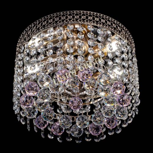 Люстра Венеция шар №2 розовая в Сочи Гусь Хрустальный