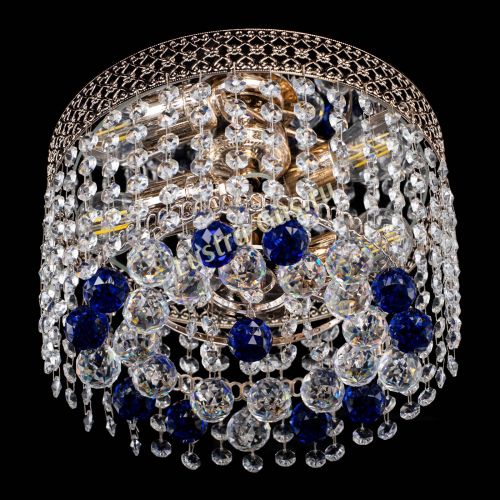 Люстра Венеция шар №2 синяя в Сочи Гусь Хрустальный