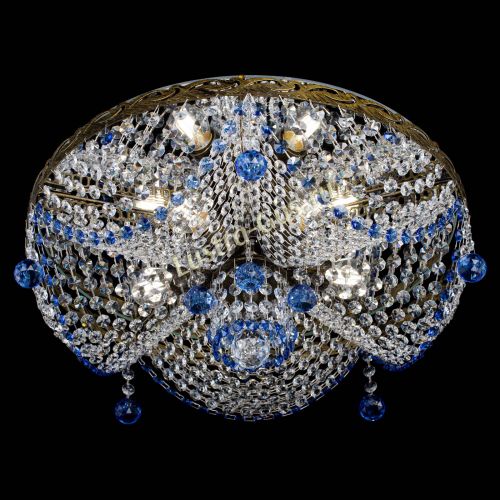 Люстра Виктория Синяя под бронзу в Сочи Гусь Хрустальный