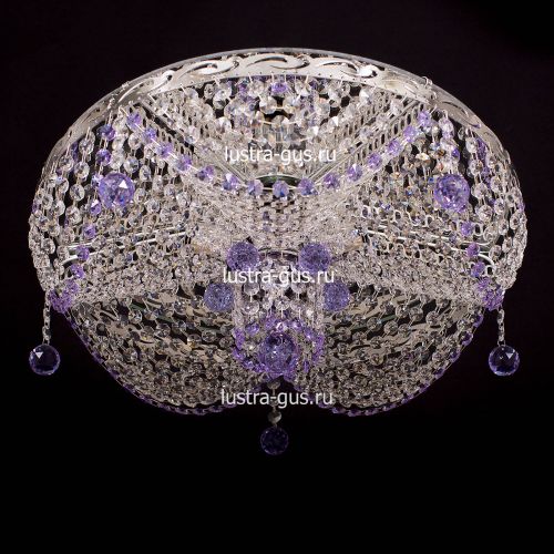 Люстра Виктория сиреневая в Сочи Гусь Хрустальный
