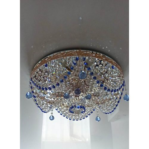 Люстра Виктория Синяя в Сочи Гусь Хрустальный