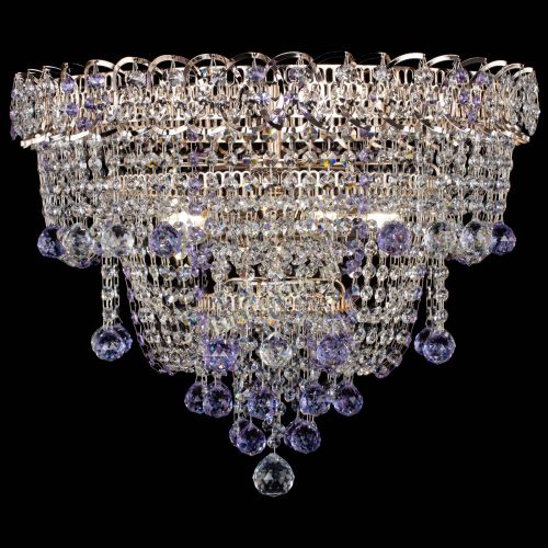 Люстра Водопад Софья фиолетовая в Сочи Гусь Хрустальный