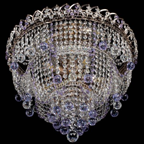 Люстра Водопад Софья фиолетовая в Сочи Гусь Хрустальный