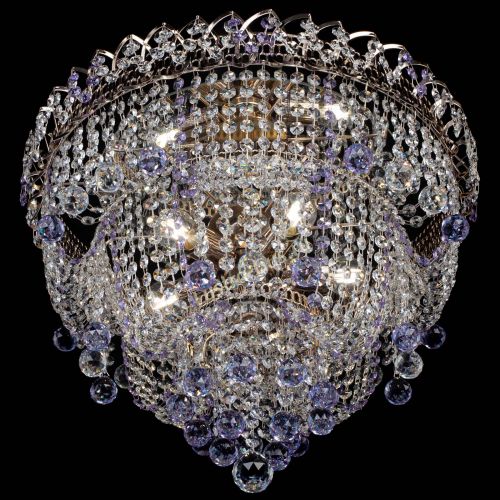 Люстра Водопад Софья фиолетовая в Сочи Гусь Хрустальный