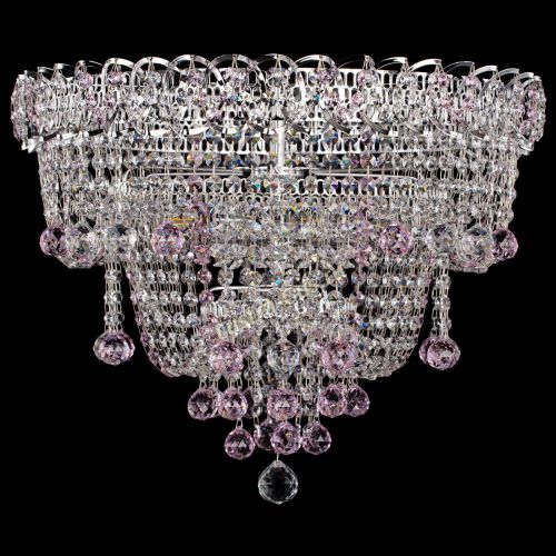 Люстра Водопад Софья розовая в Сочи Гусь Хрустальный