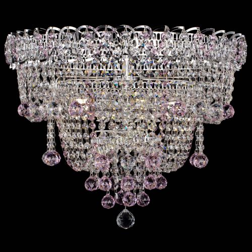 Люстра Водопад Софья розовая в Сочи Гусь Хрустальный