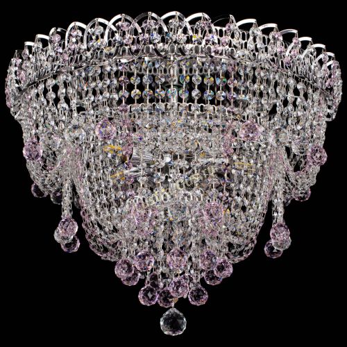 Люстра Водопад Софья розовая в Сочи Гусь Хрустальный