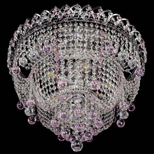 Люстра Водопад Софья розовая в Сочи Гусь Хрустальный