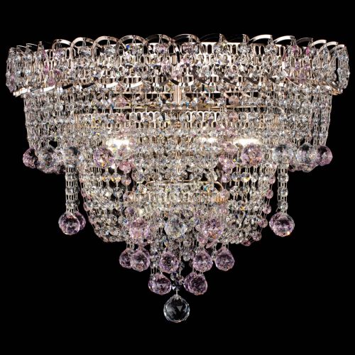 Люстра Водопад Софья розовая в Сочи Гусь Хрустальный