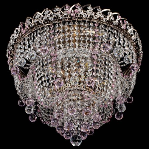 Люстра Водопад Софья розовая в Сочи Гусь Хрустальный