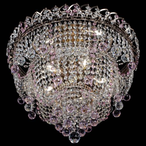 Люстра Водопад Софья розовая в Сочи Гусь Хрустальный