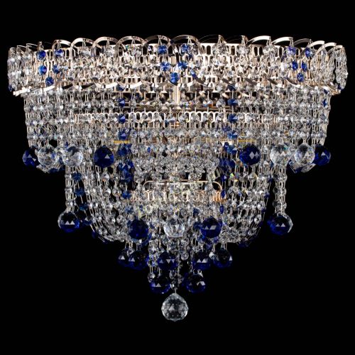 Люстра Водопад Софья синяя в Сочи Гусь Хрустальный