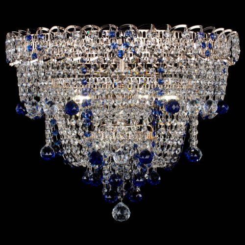 Люстра Водопад Софья синяя в Сочи Гусь Хрустальный