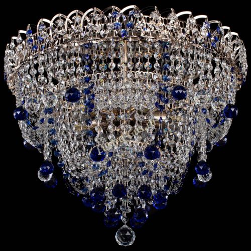 Люстра Водопад Софья синяя в Сочи Гусь Хрустальный