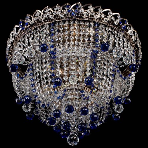 Люстра Водопад Софья синяя в Сочи Гусь Хрустальный