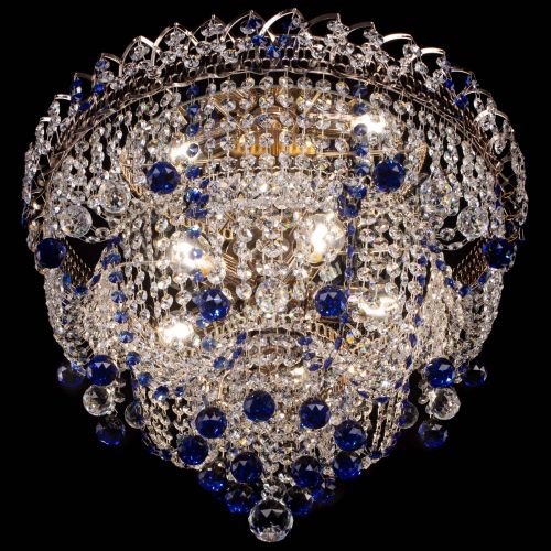 Люстра Водопад Софья синяя в Сочи Гусь Хрустальный