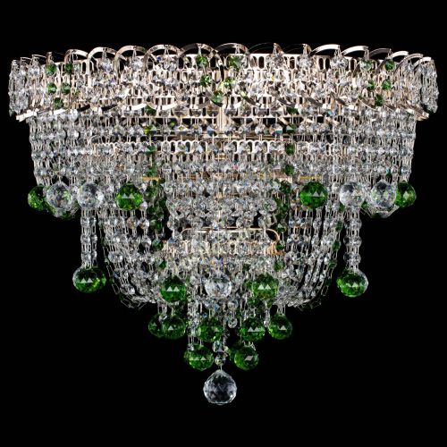 Люстра Водопад Софья зеленая в Сочи Гусь Хрустальный