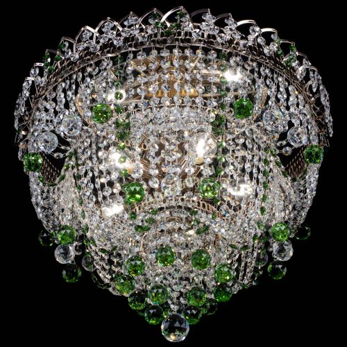Люстра Водопад Софья зеленая в Сочи Гусь Хрустальный