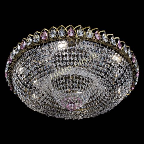 Люстра Водоворот Купол под бронзу Розовый в Сочи Гусь Хрустальный