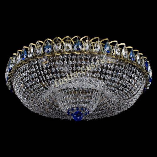 Люстра Водоворот Купол под бронзу Синий в Сочи Гусь Хрустальный