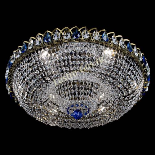 Люстра Водоворот Купол под бронзу Синий в Сочи Гусь Хрустальный