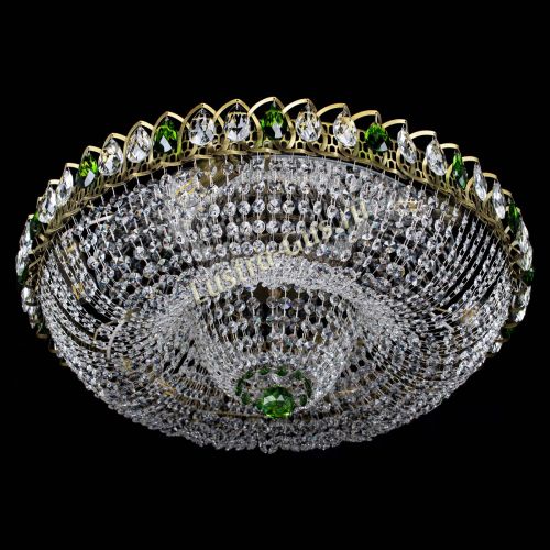 Люстра Водоворот Купол под бронзу Зеленый в Сочи Гусь Хрустальный