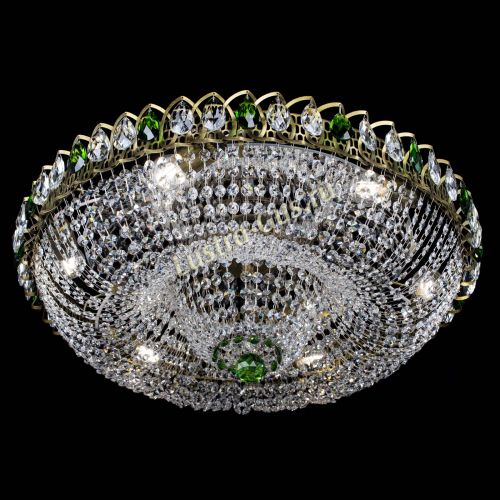 Люстра Водоворот Купол под бронзу Зеленый в Сочи Гусь Хрустальный