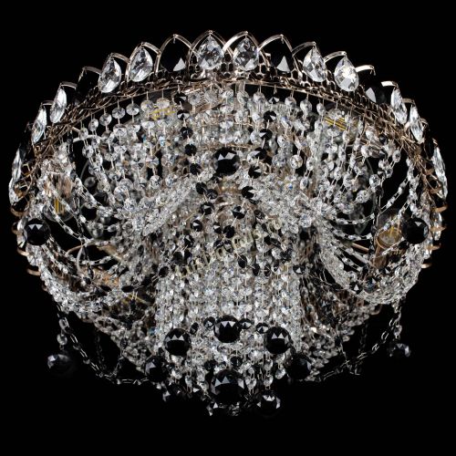 Люстра Водоворот Ольга шар черная в Сочи Гусь Хрустальный