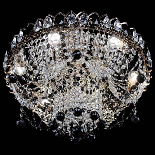 Люстра Водоворот Ольга шар черная в Сочи Гусь Хрустальный