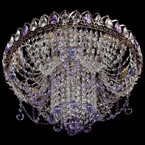 Люстра Водоворот Ольга шар фиолетовая в Сочи Гусь Хрустальный
