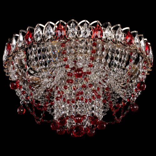 Люстра Водоворот Ольга шар красная в Сочи Гусь Хрустальный