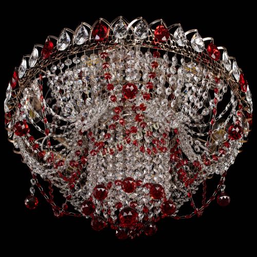 Люстра Водоворот Ольга шар красная в Сочи Гусь Хрустальный