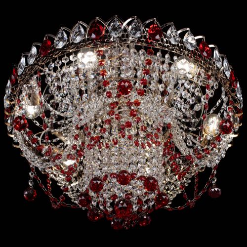 Люстра Водоворот Ольга шар красная в Сочи Гусь Хрустальный