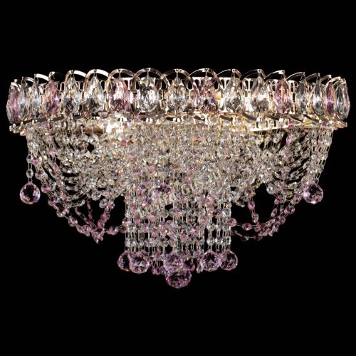 Люстра Водоворот Ольга шар розовая в Сочи Гусь Хрустальный