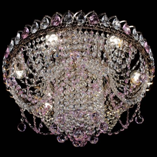 Люстра Водоворот Ольга шар розовая в Сочи Гусь Хрустальный