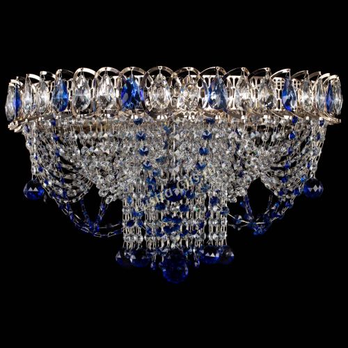 Люстра Водоворот Ольга шар синяя в Сочи Гусь Хрустальный