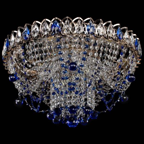 Люстра Водоворот Ольга шар синяя в Сочи Гусь Хрустальный