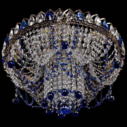 Люстра Водоворот Ольга шар синяя в Сочи Гусь Хрустальный