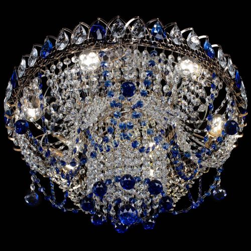 Люстра Водоворот Ольга шар синяя в Сочи Гусь Хрустальный