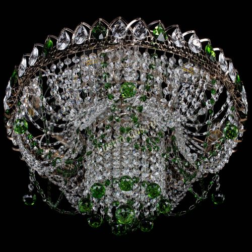 Люстра Водоворот Ольга шар зеленая в Сочи Гусь Хрустальный
