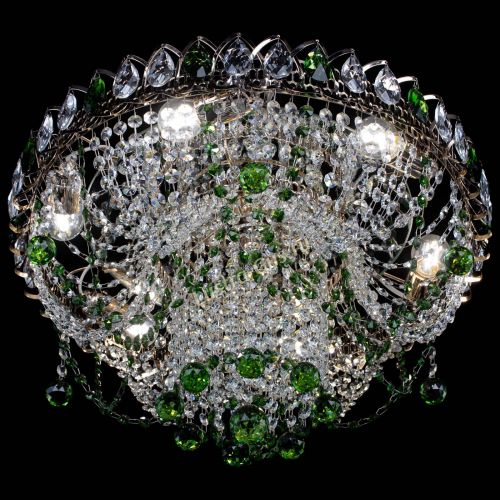 Люстра Водоворот Ольга шар зеленая в Сочи Гусь Хрустальный
